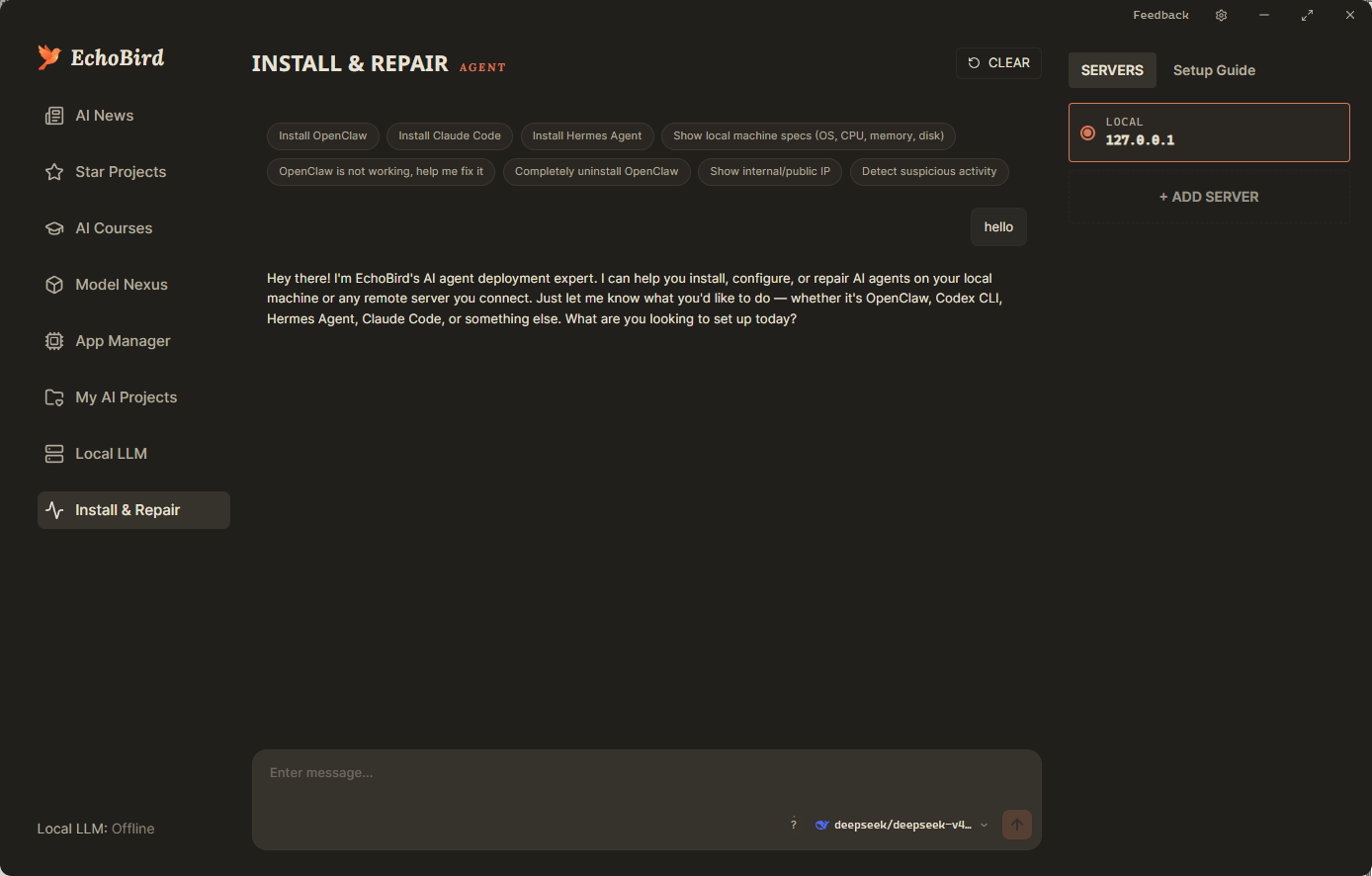 Test the OpenRouter model inside Install & Repair